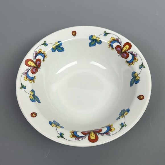 The Porsgrund Norway 76 Farmer's Rose Cereal Bowls Set Of 2 Vintage Unused - Picture 2 of 9